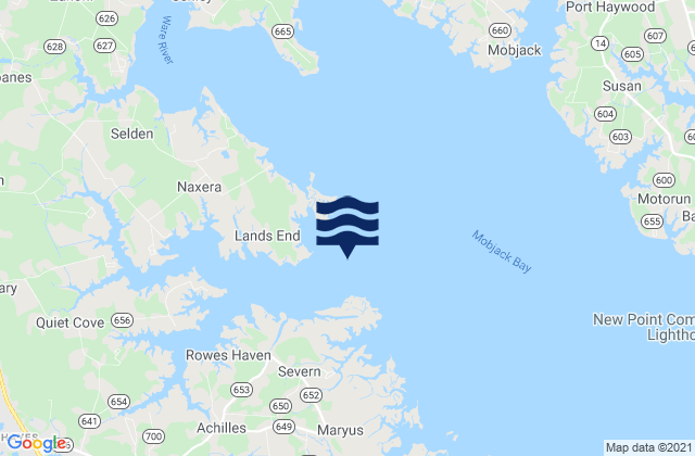 SW Branch, Severn River, Mobjack Bay, United States tide chart map
