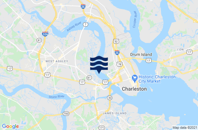 S.C.L. RR. bridge 0.1 mile below, United States tide chart map