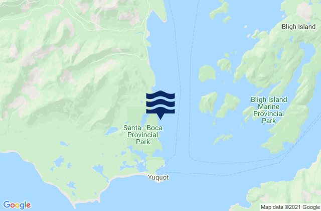 Saavedra Islands, Canada tide times map