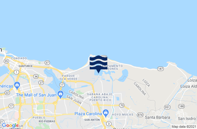 Sabana Abajo Barrio, Puerto Rico tide times map