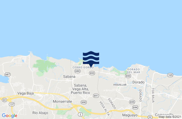 Sabana Barrio, Puerto Rico tide times map
