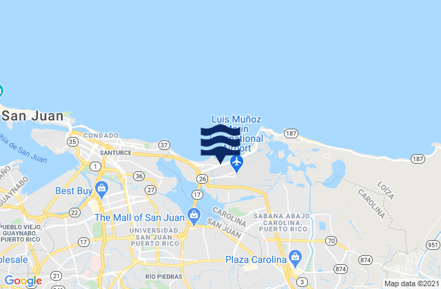 Sabana Llana Norte Barrio, Puerto Rico tide times map