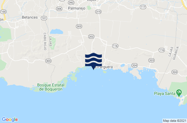 Sabana Yeguas Barrio, Puerto Rico tide times map