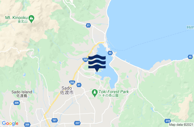 Sado Shi, Japan tide times map
