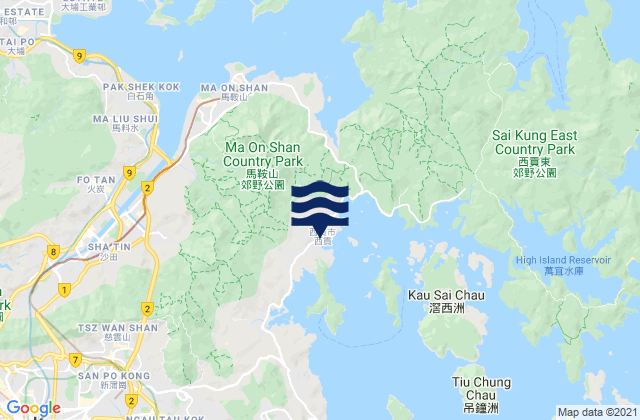 Sai Kung District, Hong Kong tide times map