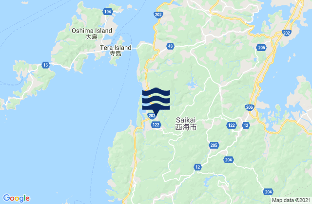 Saikai-shi, Japan tide times map