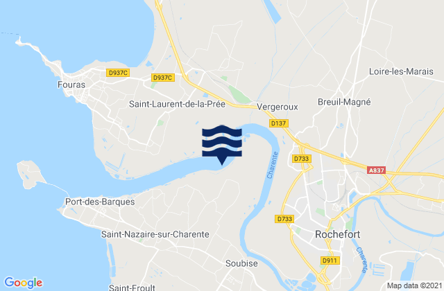 Saint-Agnant, France tide times map