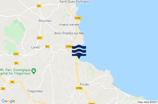 Saint-Donan, France tide times map