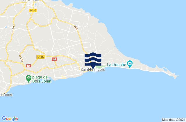 Saint-Francois, Guadeloupe tide times map