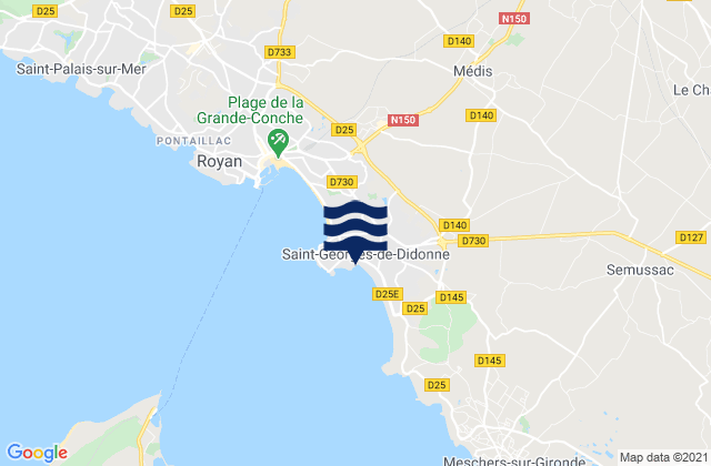 Saint-Georges-de-Didonne, France tide times map