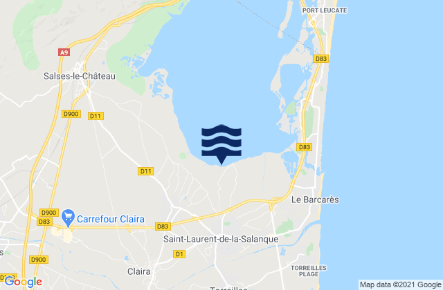 Saint-Laurent-de-la-Salanque, France tide times map