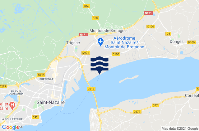 Saint-Nazaire, Nantes Port, France tide times map
