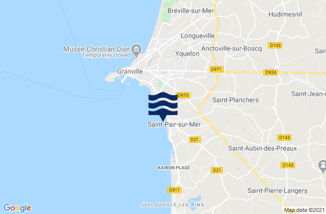 Saint-Pair-sur-Mer, France tide times map