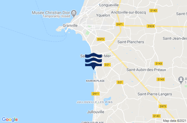 Saint-Planchers, France tide times map