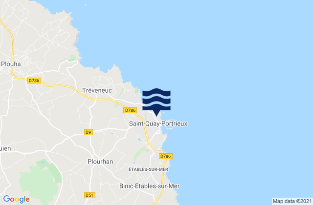 Saint-Quay-Portrieux, France tide times map