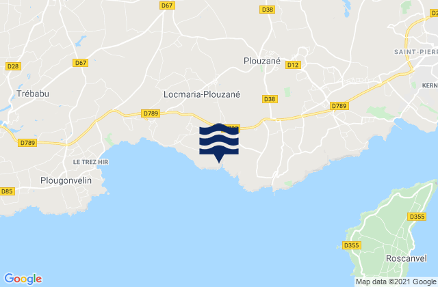 Saint-Renan, France tide times map