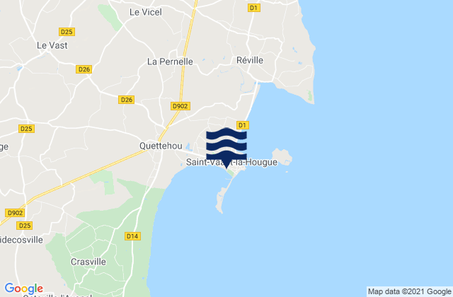 Saint-Vaast-la-Hougue, France tide times map