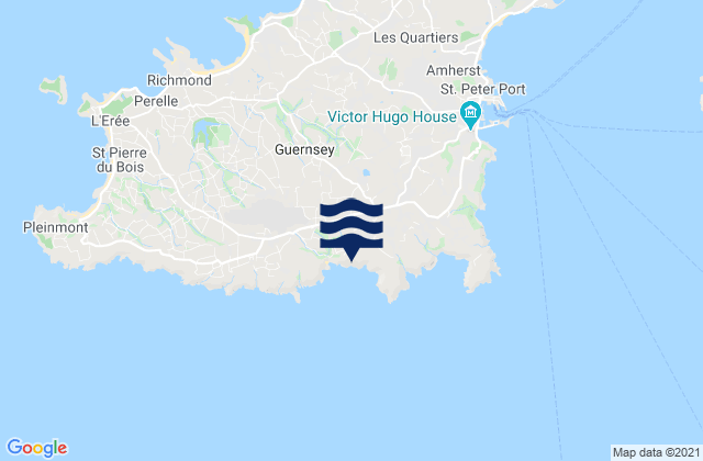 Saint Andrew, Guernsey tide times map