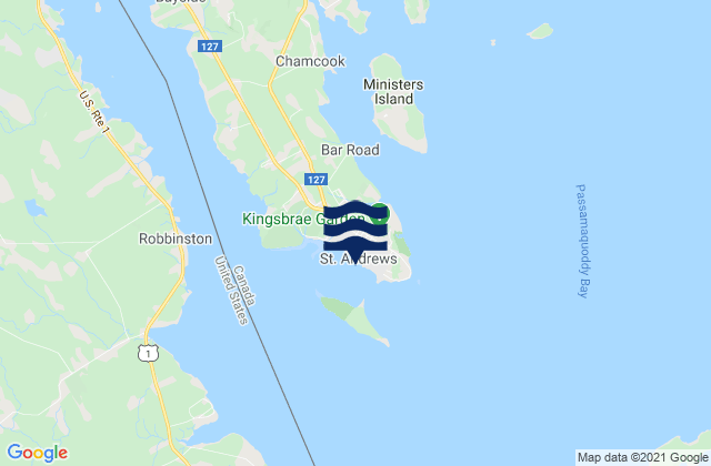 Saint Andrews, Canada tide times map