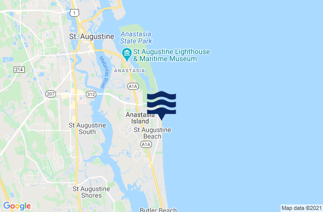 Saint Augustine Beach, United States tide chart map
