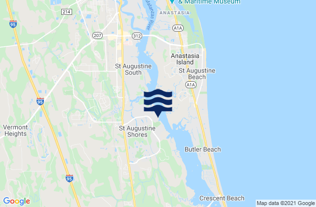 Saint Augustine Shores, United States tide chart map