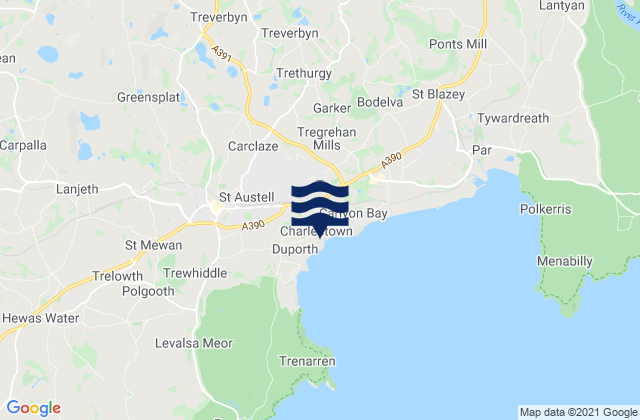 Saint Austell, United Kingdom tide times map