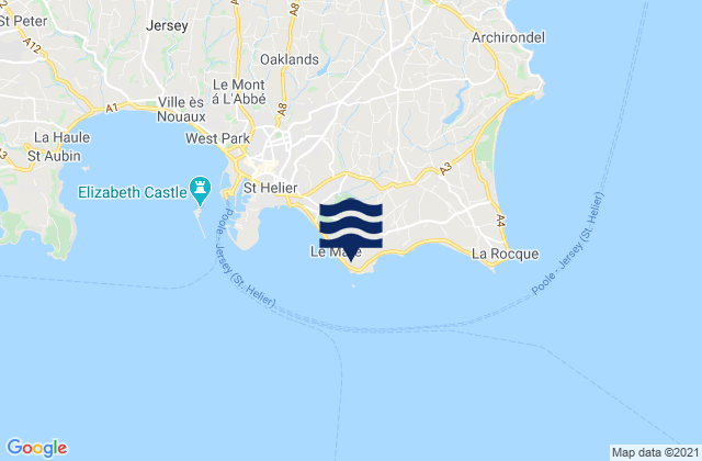 Saint Clement, Jersey tide times map