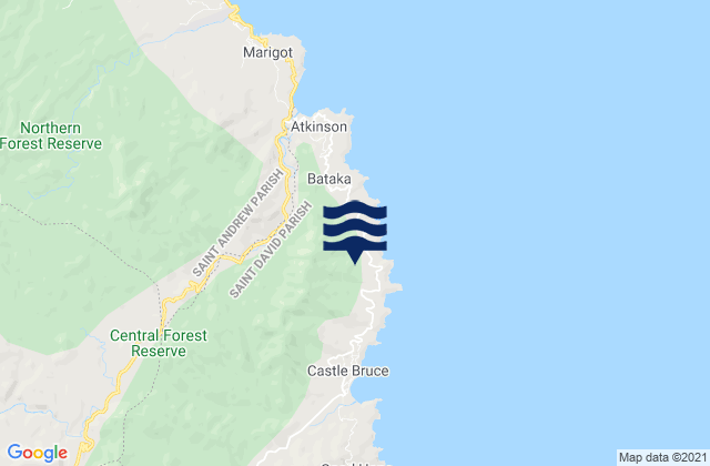 Saint David, Dominica tide times map