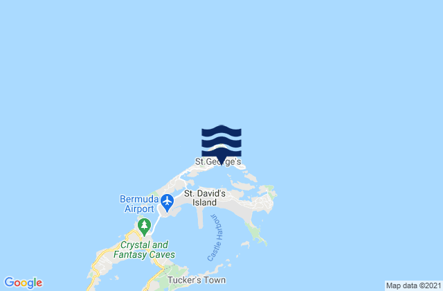 Saint George, Bermuda tide times map