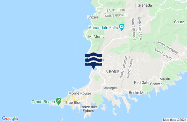 Saint George, Grenada tide times map
