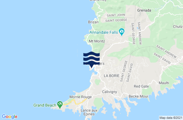 Saint George's, Grenada tide times map