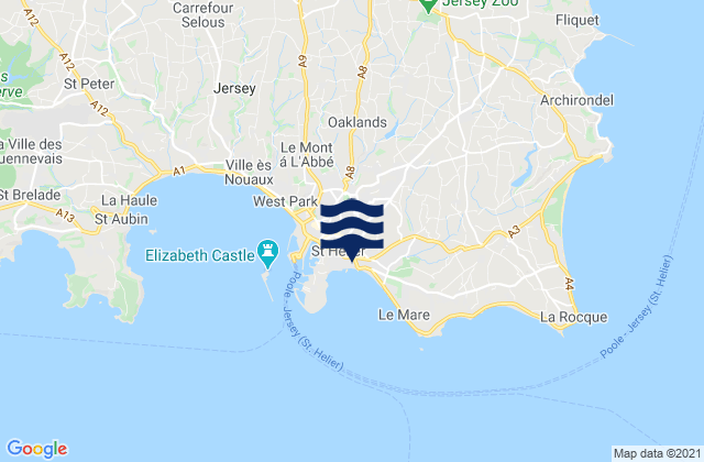Saint Helier, Jersey tide times map