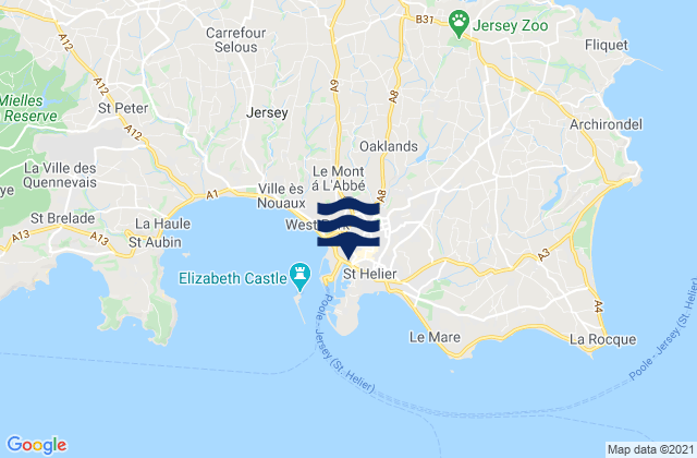 Saint Helier, Jersey tide times map