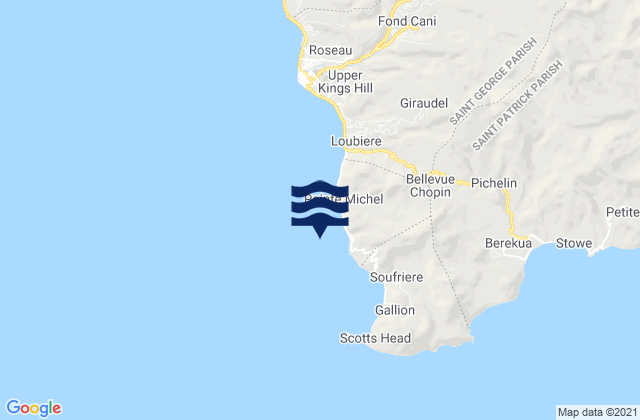 Saint Luke, Dominica tide times map