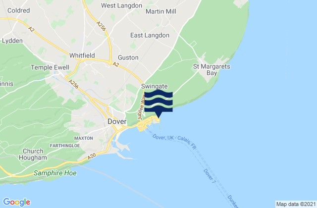 Saint Margarets Bay, United Kingdom tide times map