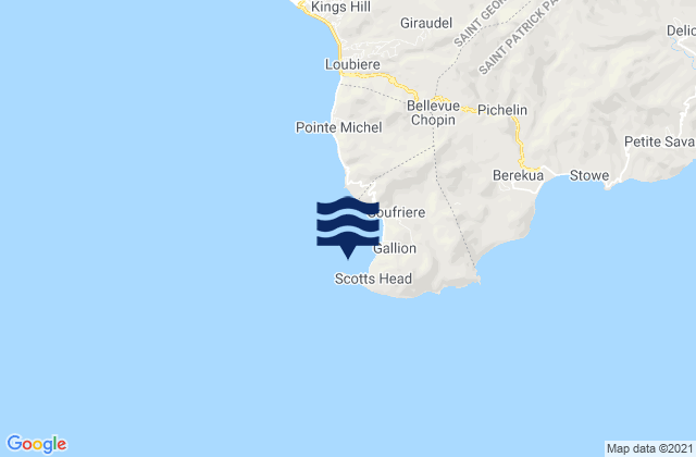 Saint Mark, Dominica tide times map