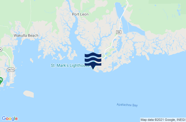 Saint Marks lighthouse, Apalachee Bay, United States tide chart map