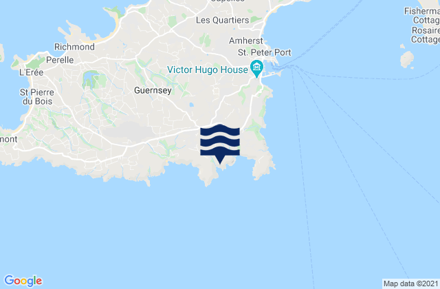 Saint Martin, Guernsey tide times map