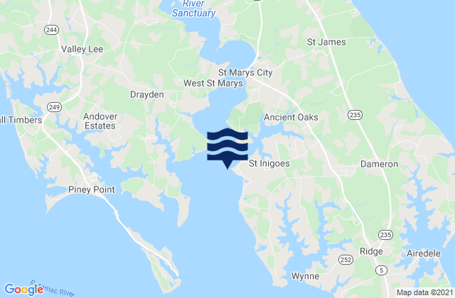Saint Marys City, United States tide chart map