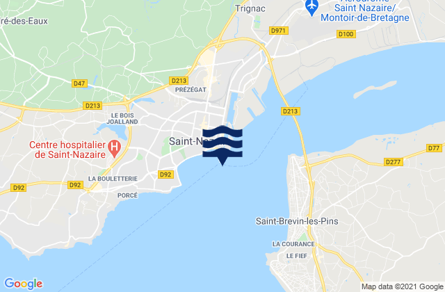 Saint Nazaire, France tide times map