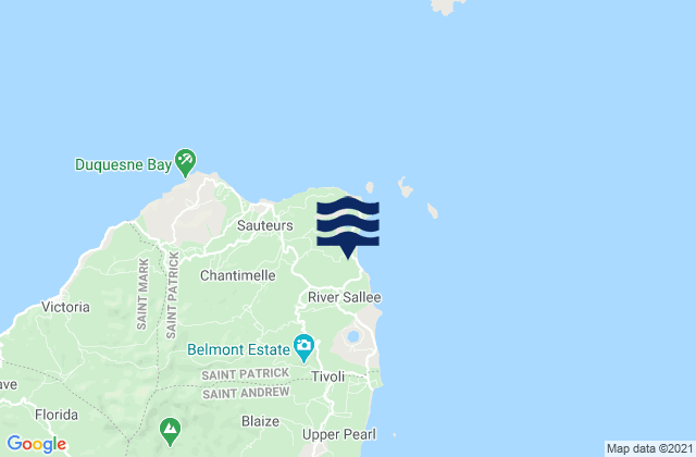 Saint Patrick, Grenada tide times map