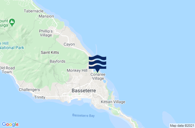 Saint Peter Basseterre, Saint Kitts and Nevis tide times map