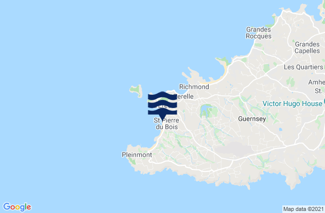 Saint Pierre du Bois, Guernsey tide times map