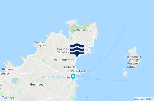 Saint Sampson, Guernsey tide times map