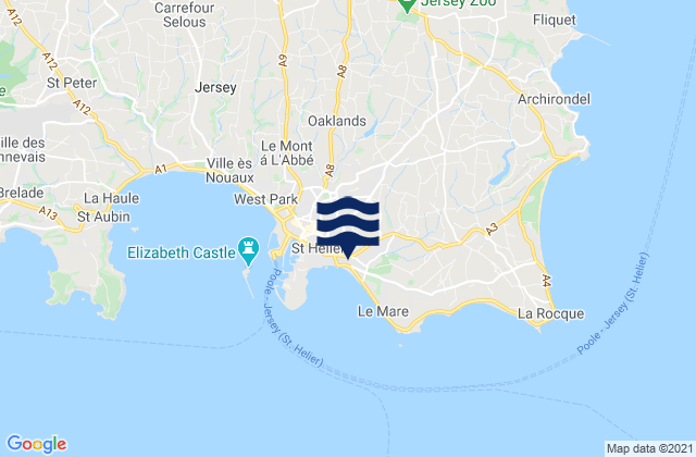 Saint Saviour, Jersey tide times map