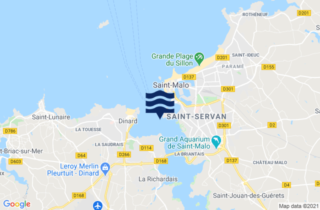 Saint Servan, France tide times map