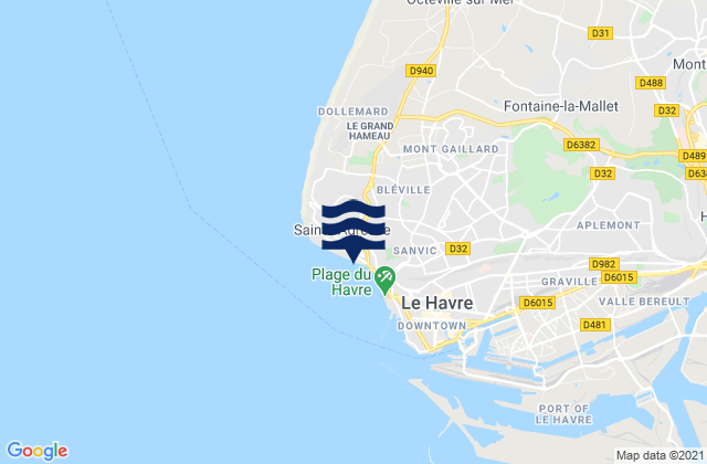 Sainte-Adresse, France tide times map