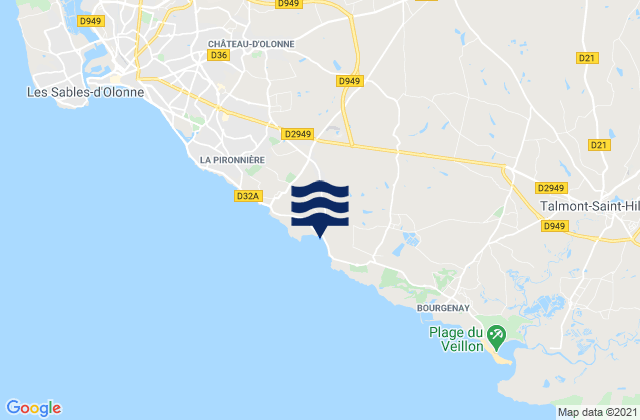 Sainte-Foy, France tide times map