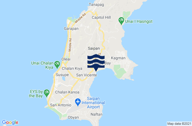 Saipan Municipality, Northern Mariana Islands tide times map