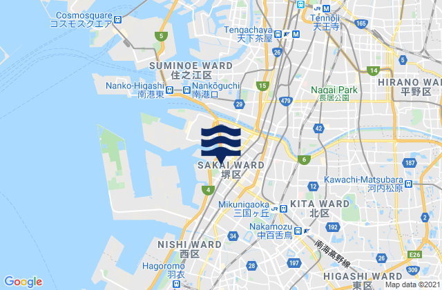 Sakai (Osaka Wan), Japan tide times map